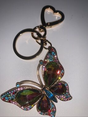 Crystal Butterfly purse/bag purse charm keychain